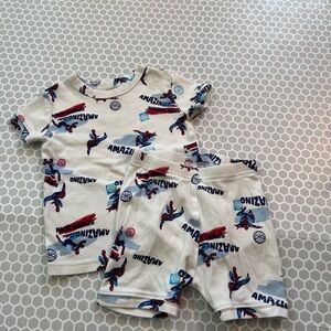 Marvel Baby Gap Toddler Pajama Set - White with Red & Blue Spider Graphics